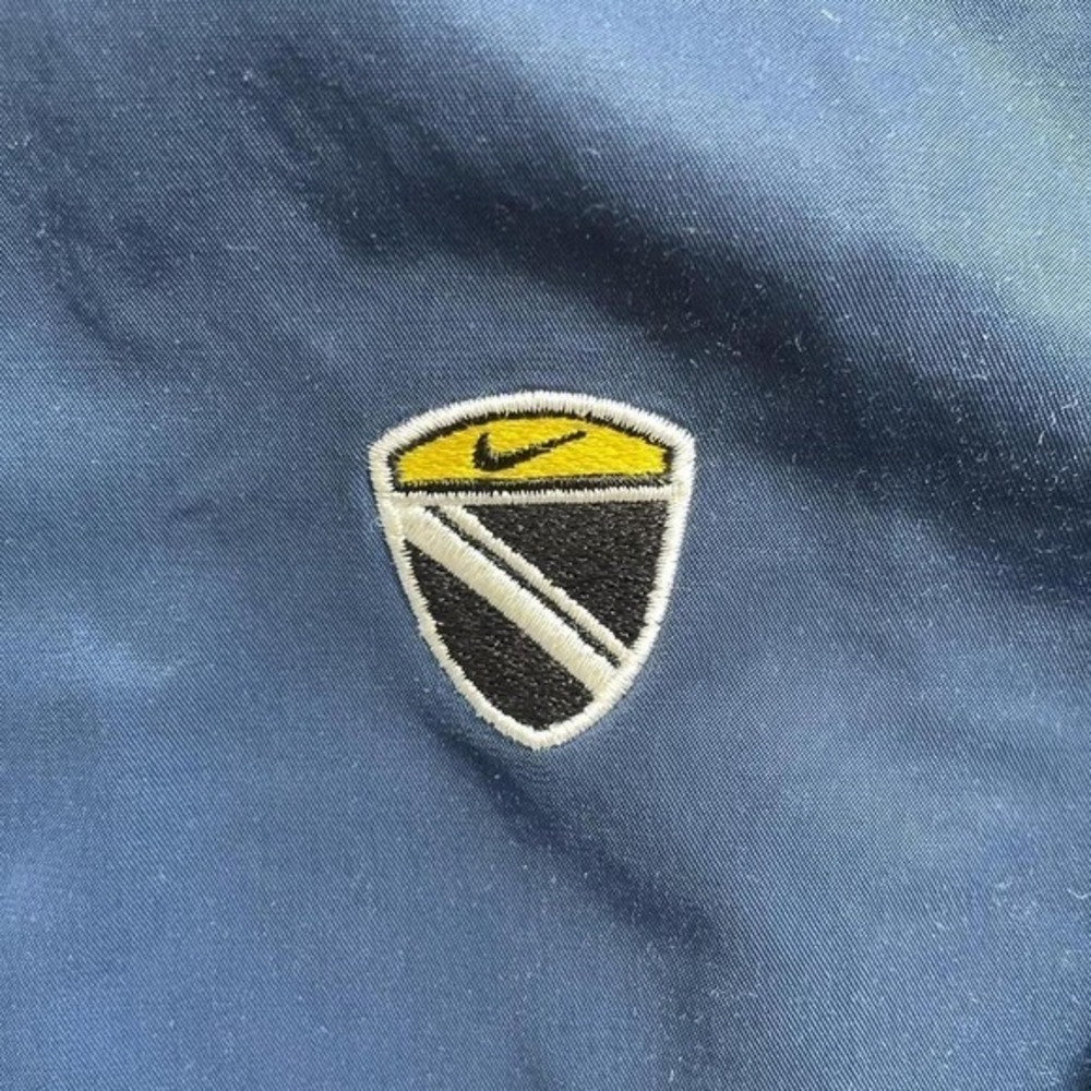 Nike Vintage Windbreaker Half Zip Hooded Jacket Navy Blue Yellow Mens Large L - Picture 3 of 4
